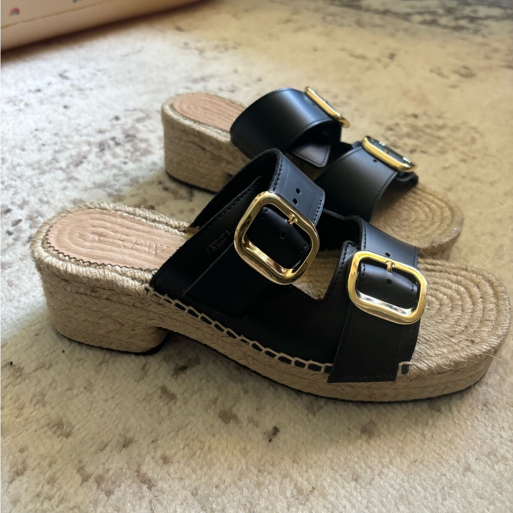 J Crew size 8 black block heel
